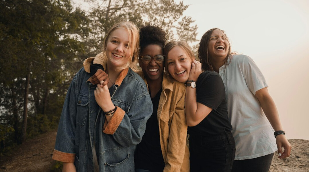 group of friends adopting new trend