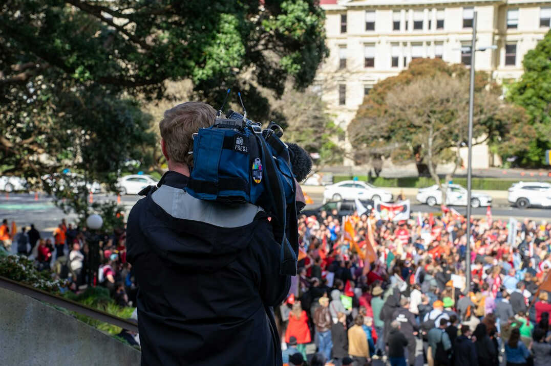 crowd at political rally