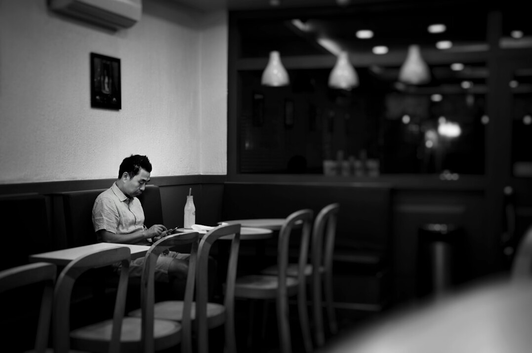 person thinking alone